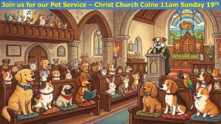 If you have a pet, bring it along to church this coming Sunday as we celebrate and give thanks for the companionship of our furry & feathered friends.